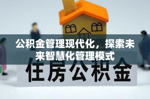 井陉公积金管理现代化，探索未来智慧化管理模式